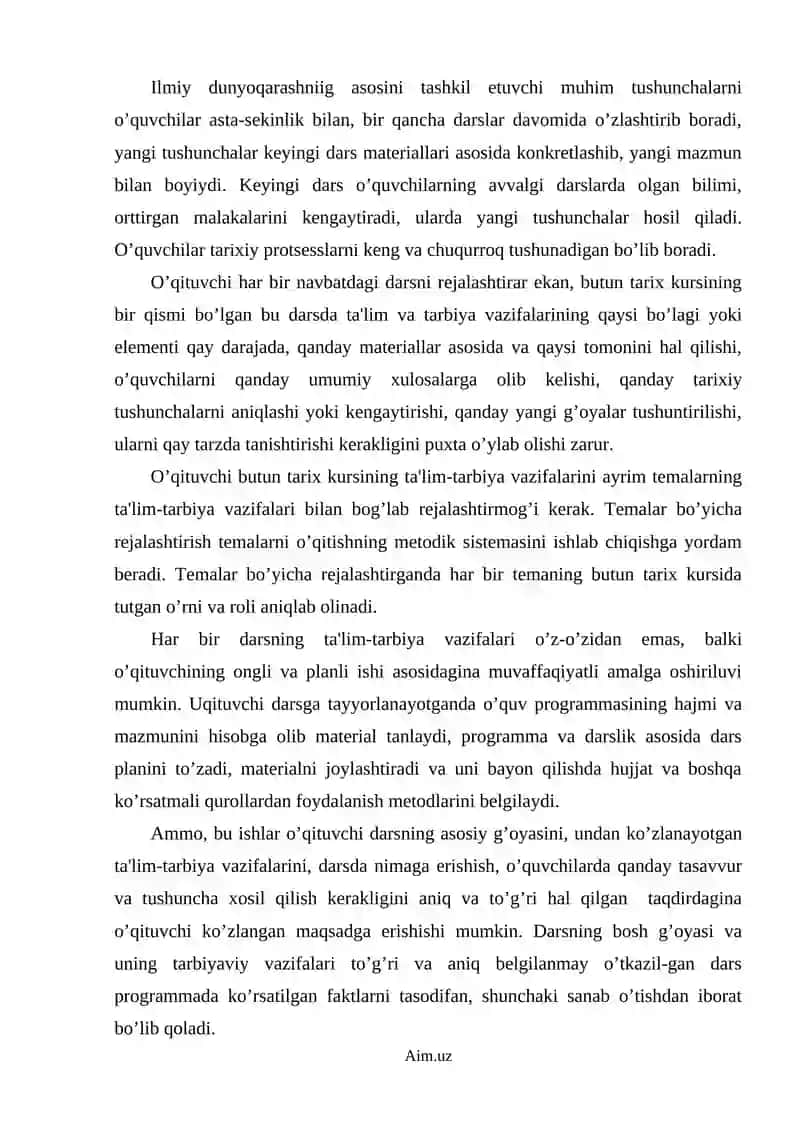 TARIX DARSLARINI SAMARADORLIGINI OSHIRISH YO’LLARI 3