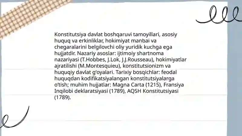 Konstitutsiyaning tarixiy rivojlanish bosqichlari 3