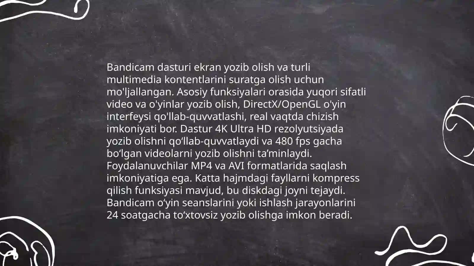 Bandicam dasturi va uning imkoniyatlari 3