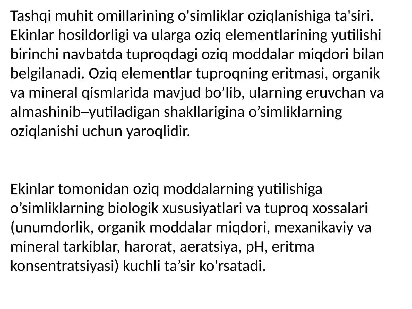 O'simliklar Oziqlanishi 3