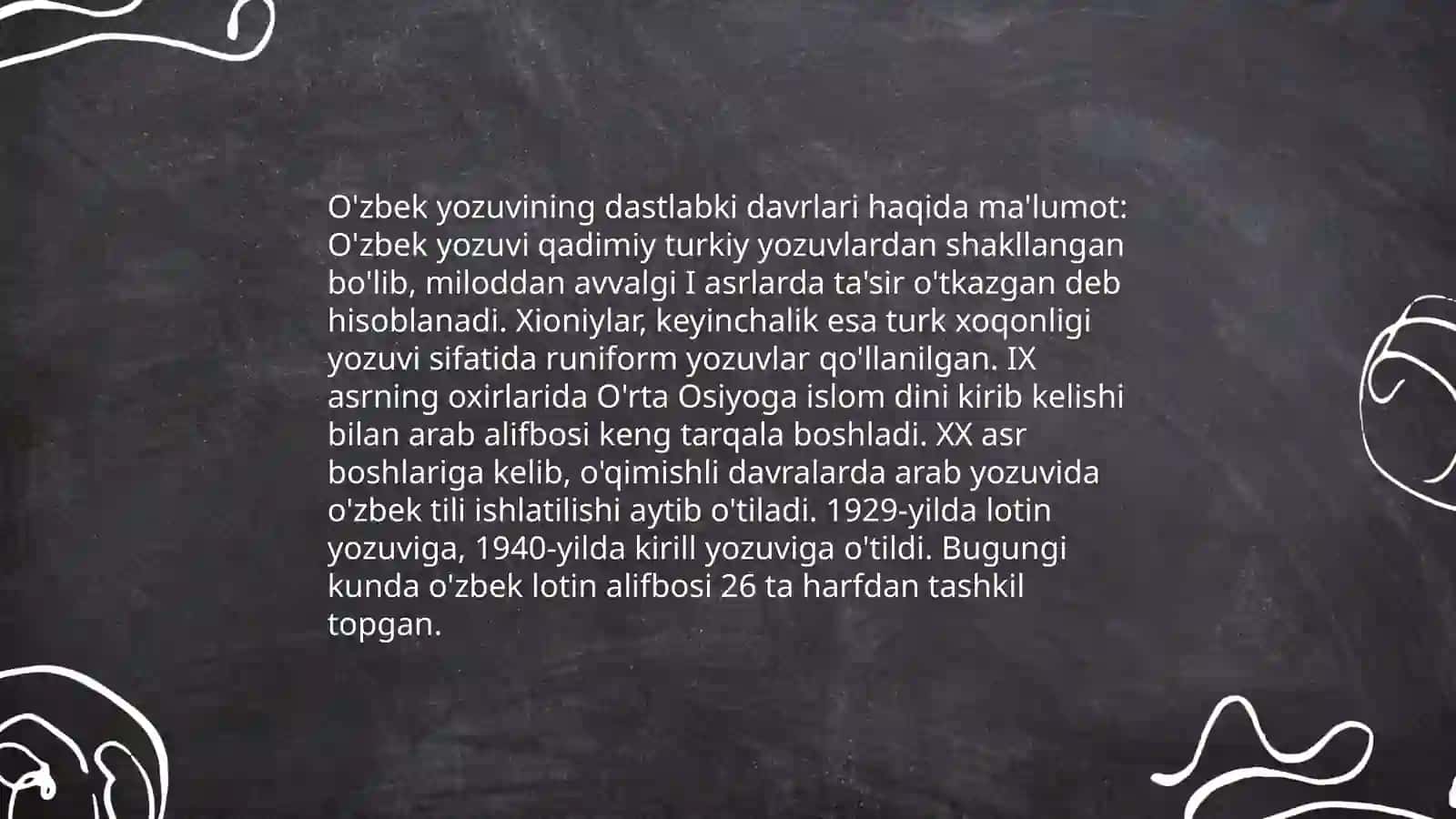 Grafika: O'zbek yozuvi tarixi 3