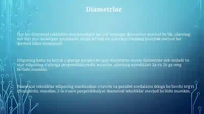 Konjugat diametrlar 3