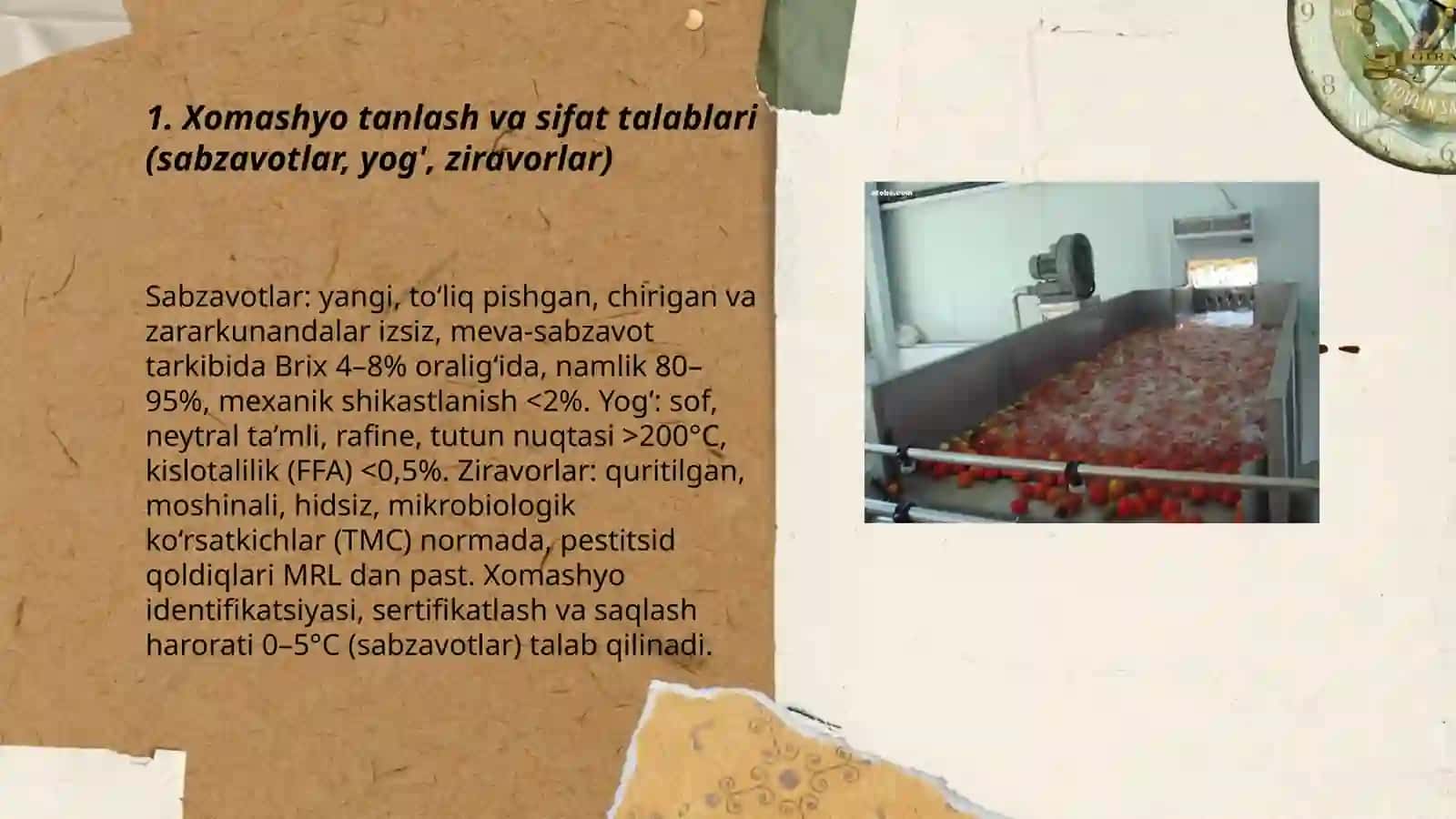 Sabzavot ikrasi konservasi ishlab chiqarish texnologik jarayoni Ergashaliyeva shohruza 3