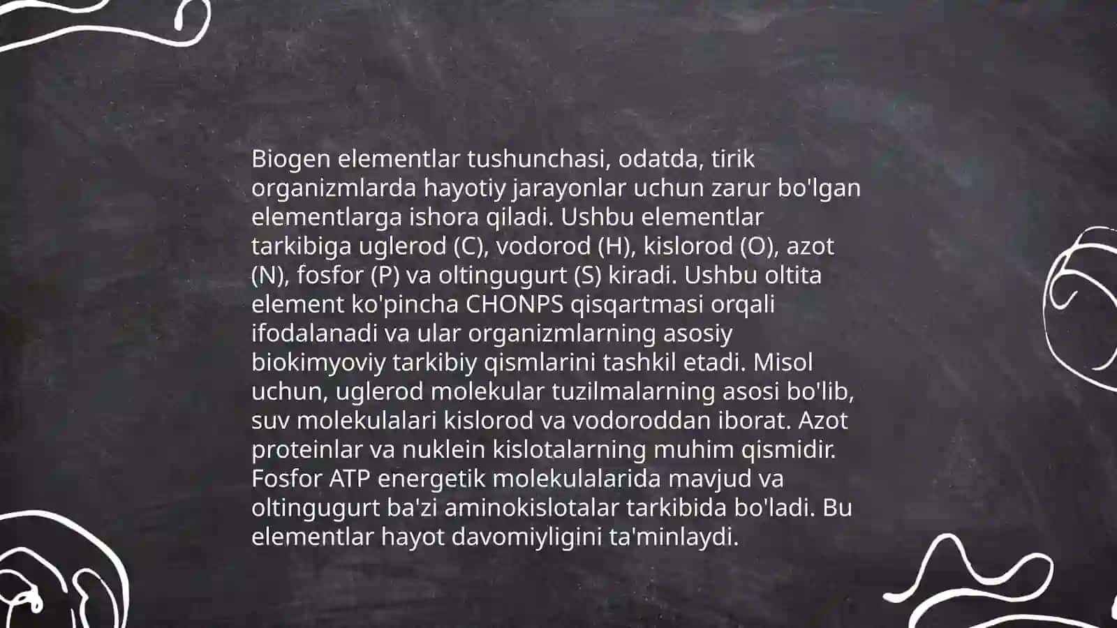 Biogen elementlar va ularning ahamiyati 3