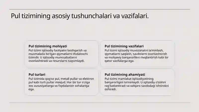Pul tizimi: mazmuni, turlari va elementlari 3