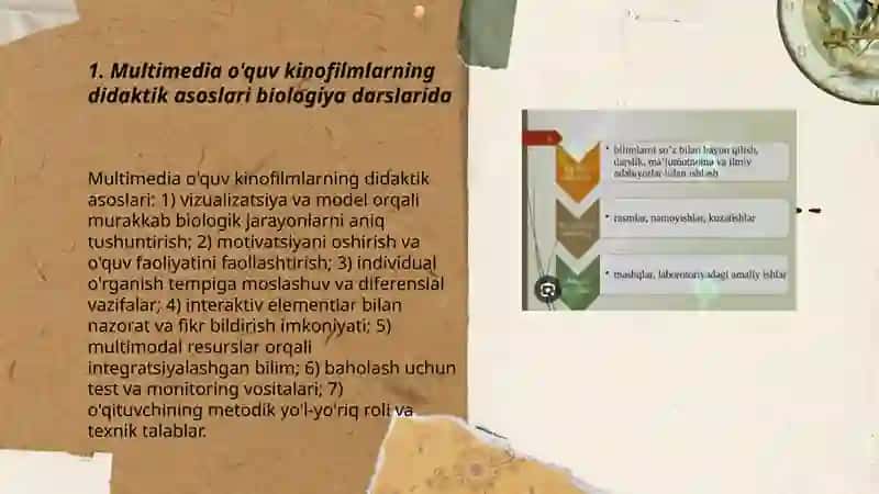 Biologiya darslarida multimedia o'quv kinofilimlar nazorat dasturlaridan foydalanish metodikasi 3