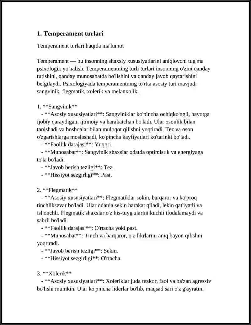 HARAKTER VA TEMPERAMENT TURLARI 3