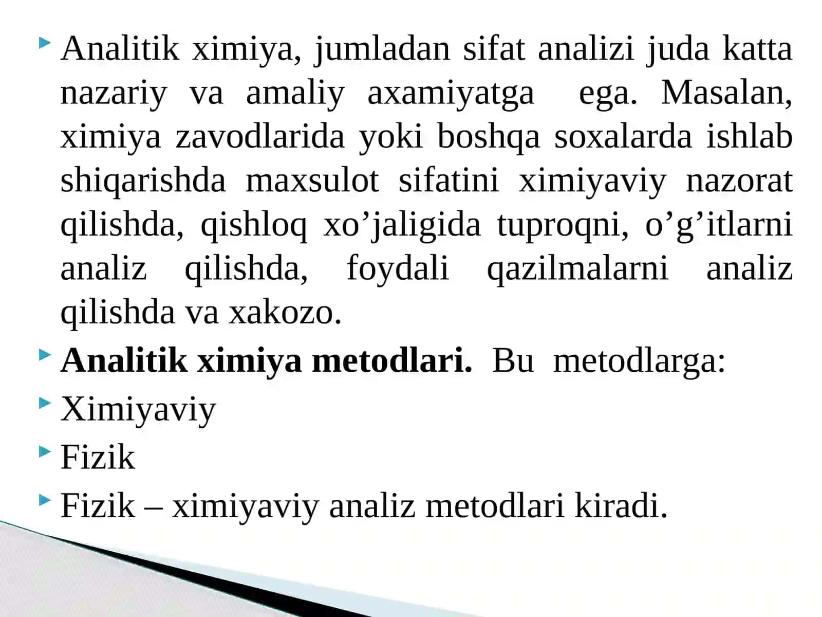 ANALITIK KIMYO FANINING AHAMIYATI 3