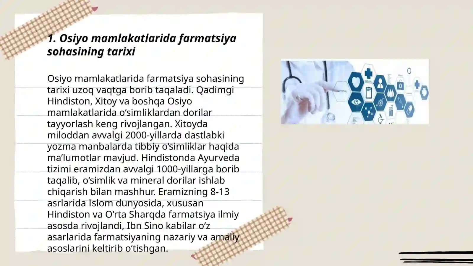 Osiyo mamlakatlarida farmatsiyani rivojlanish o'ziga xosligi 3