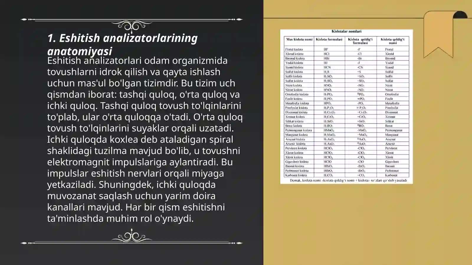 Eshitish analizatorlati anatomiyasi anatom fizalogik holati va yoshga nisbatan rivojlanishi tovush qabul qilish va uzatish 3