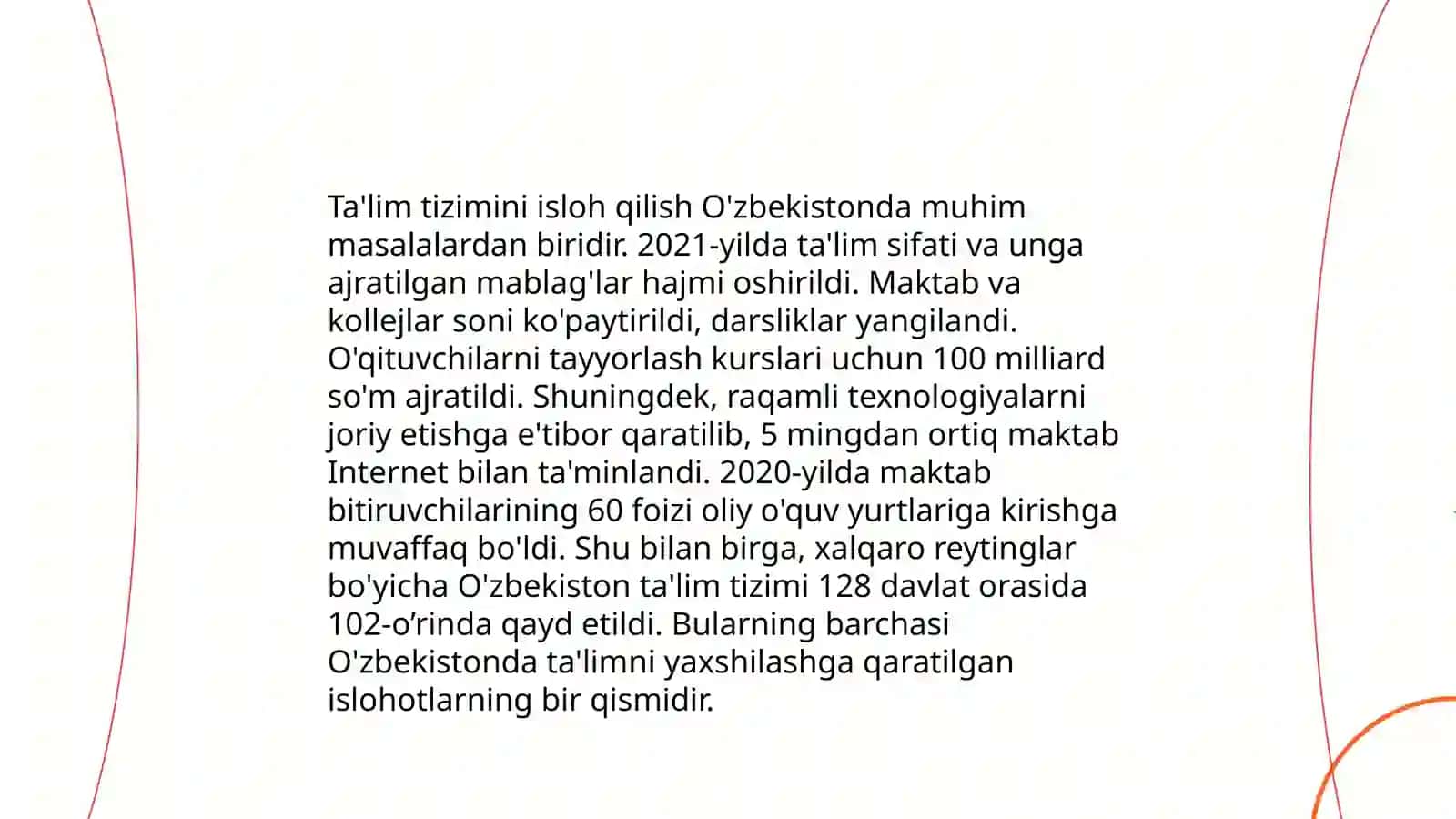 Ta'lim tizimini isloh qilish 3