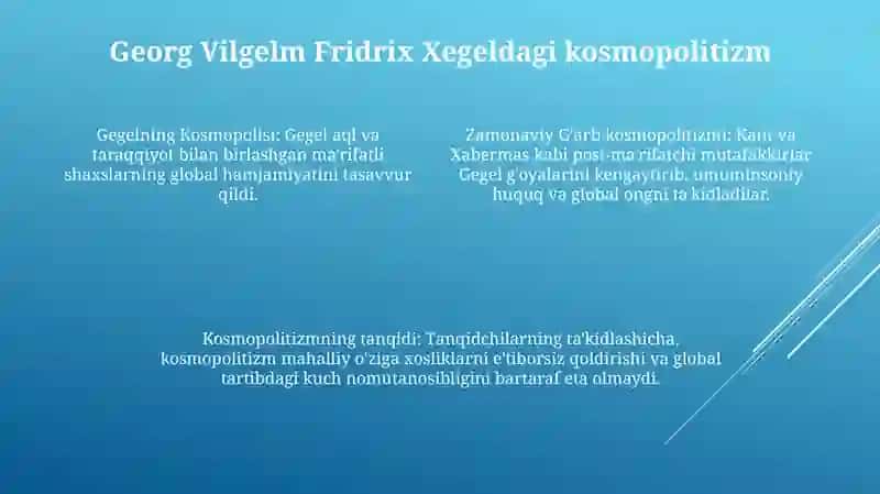 Zamonaviy GʻArb Falsafasida Kosmopolitizm GʻOyalari Tahlili 3