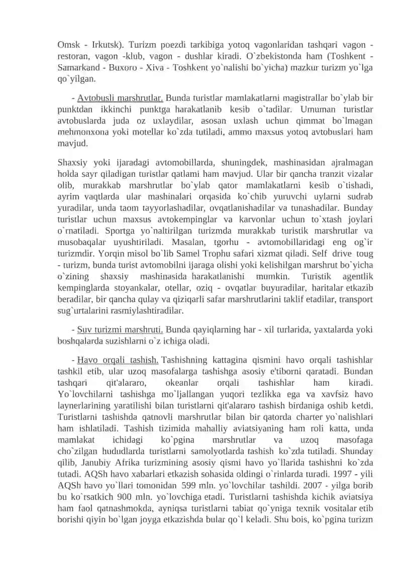 TURIZM TURLARI VA ASOSIY KO`RINISHLARI 3