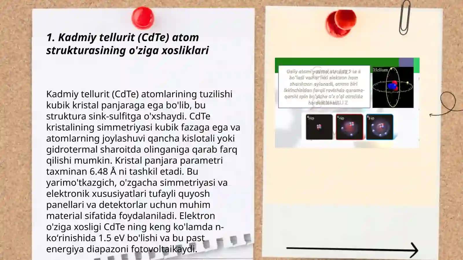 Kadmiy tellurning (CdTe) atom, kristal panjara, termodinamik va elektro fizik xususiyatlari 3