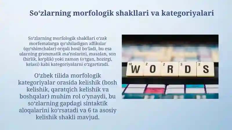 So’zlarning sintatik va morfologik shakllari 3