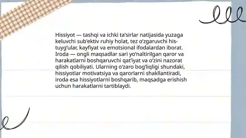 Hissiyot va iroda 3