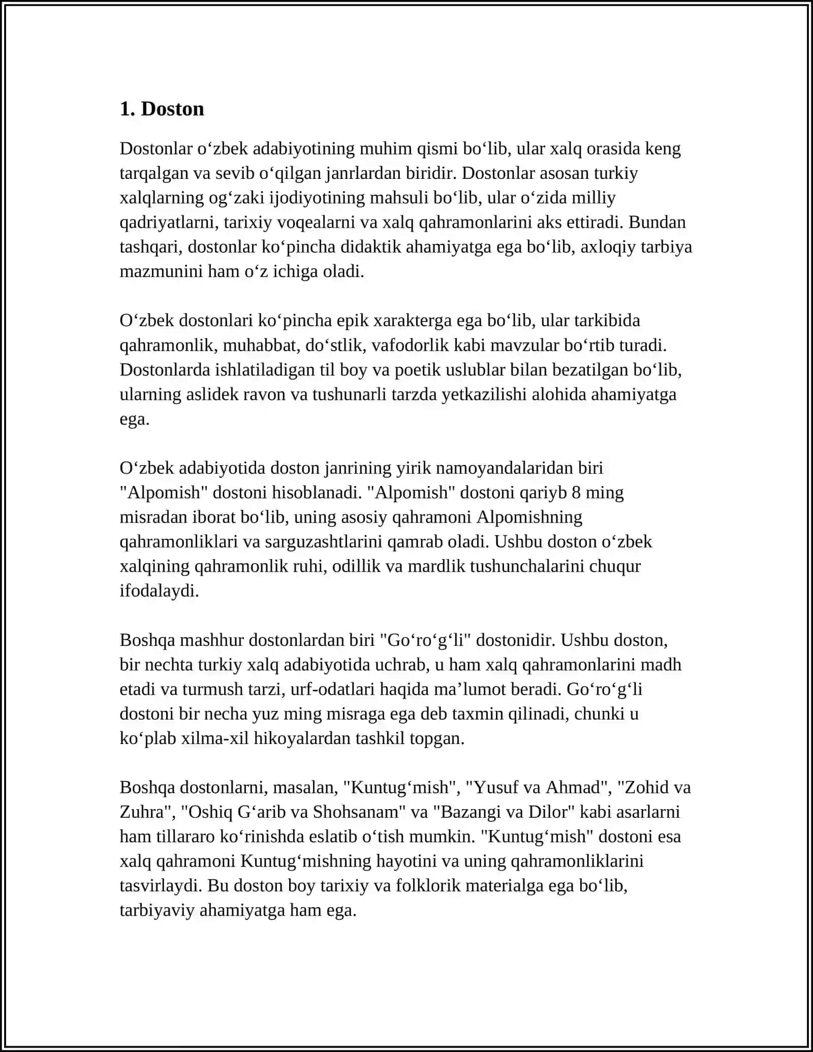 DEVONU LUG'OTIT TURK"DAGI ADABIY JANRLARNI O'RGANISH 3