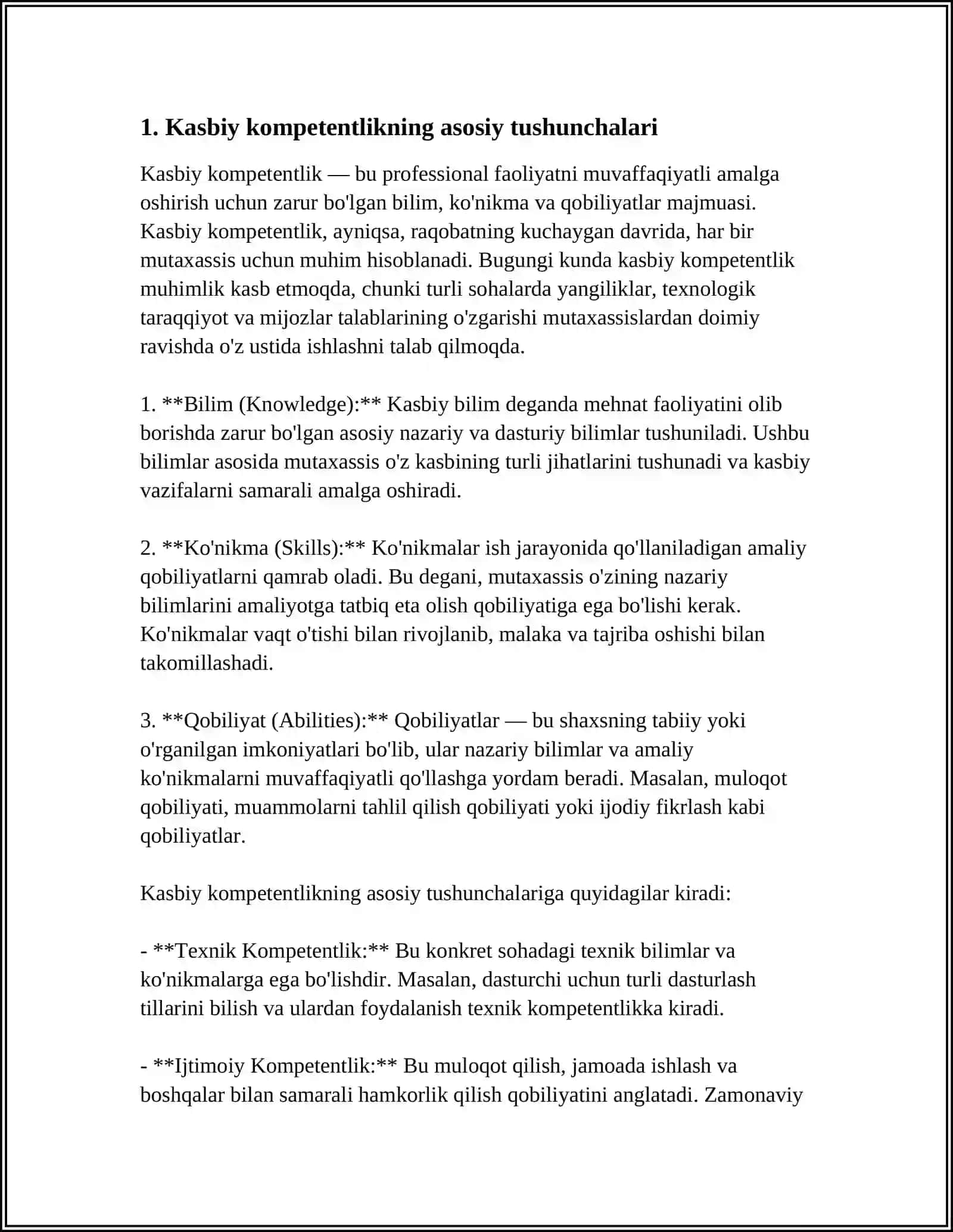RIVOJLANGAN MAMLAKATLARDA KASBIY KOMPETETLIKKA.OID.ILMIY YONDASHUVLAR 3