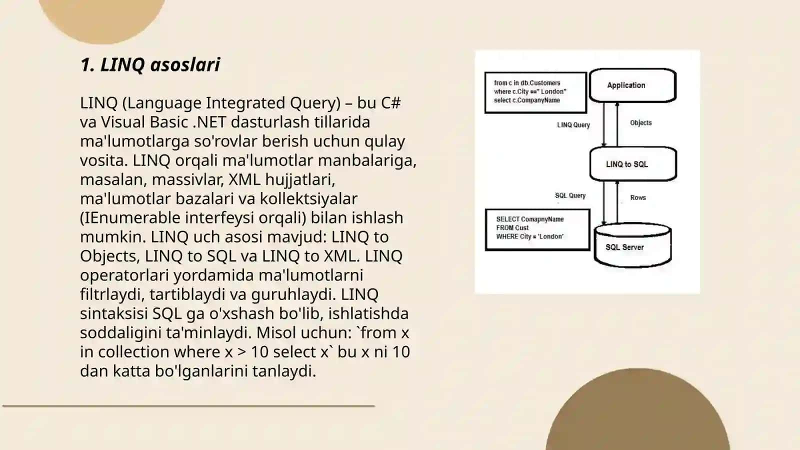 LINQ soʻrovlar yaratish 3
