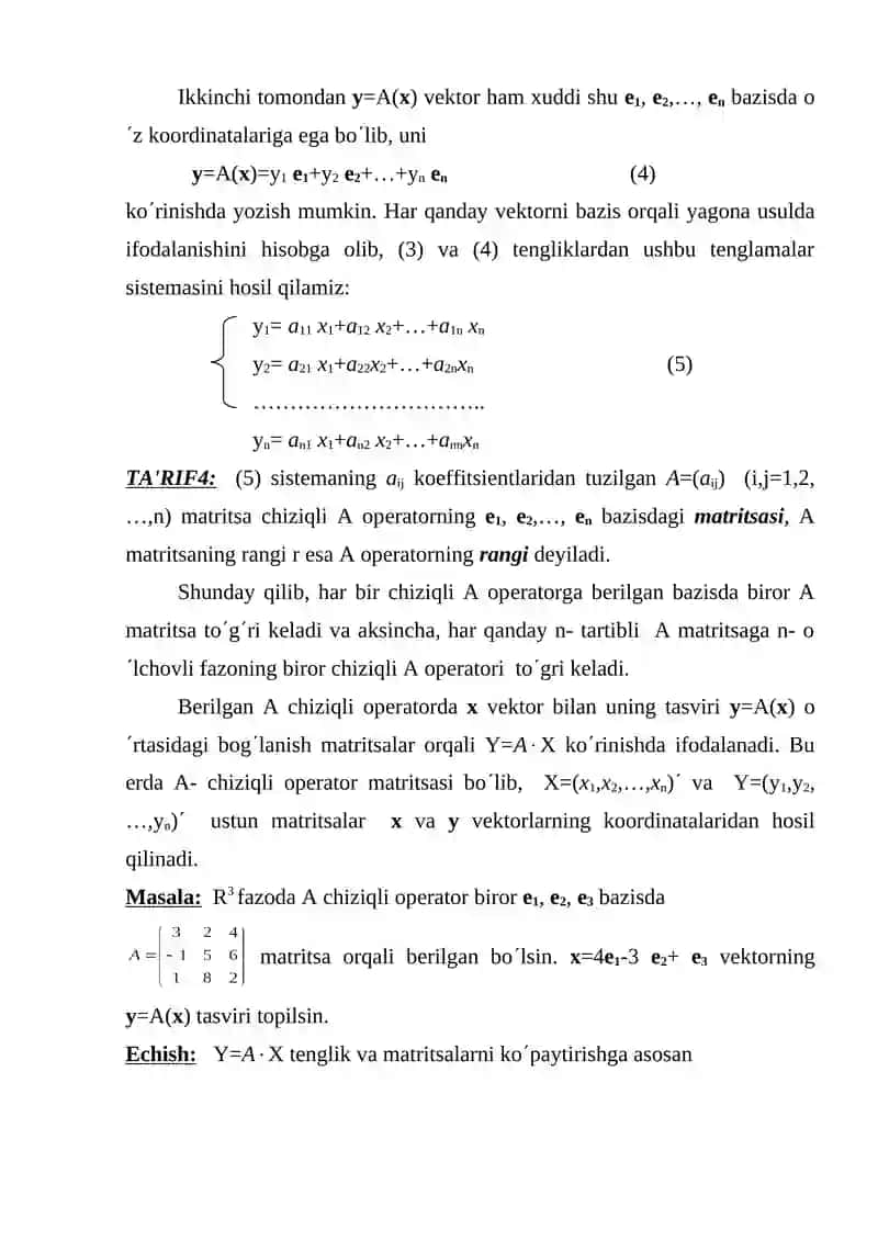 Chiziqli operatorlar 3