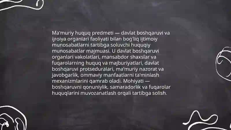 Ma'muriy huquq predmeti va mamuriy protsses tushunchasi 3