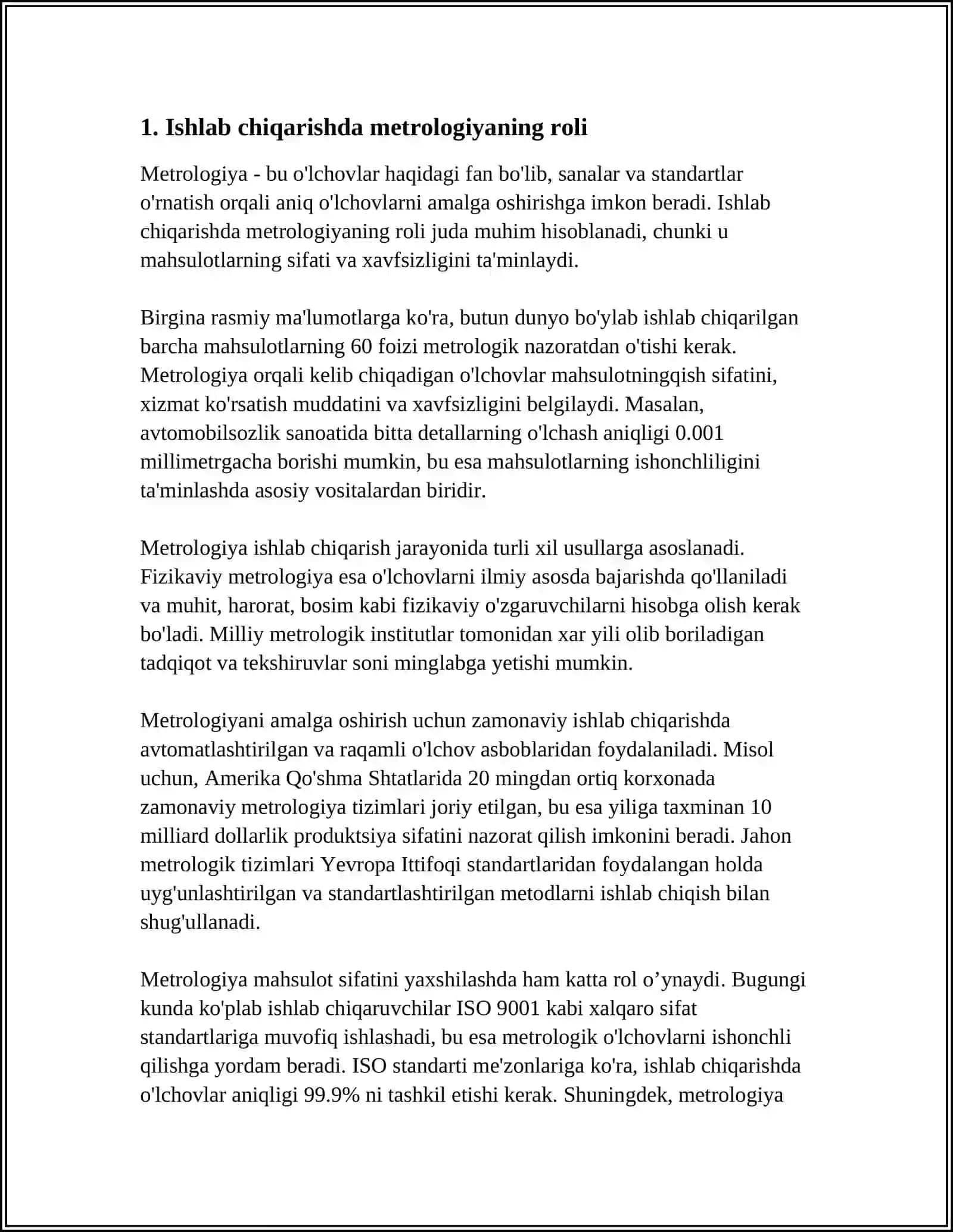ISHLAB CHIQARISH VA UNING TARMOQLARIDA METROLOGIK XIZMATNING AXAMYATI 3
