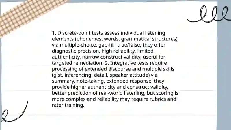 Assessing Language skills: Listening Comprhension 3