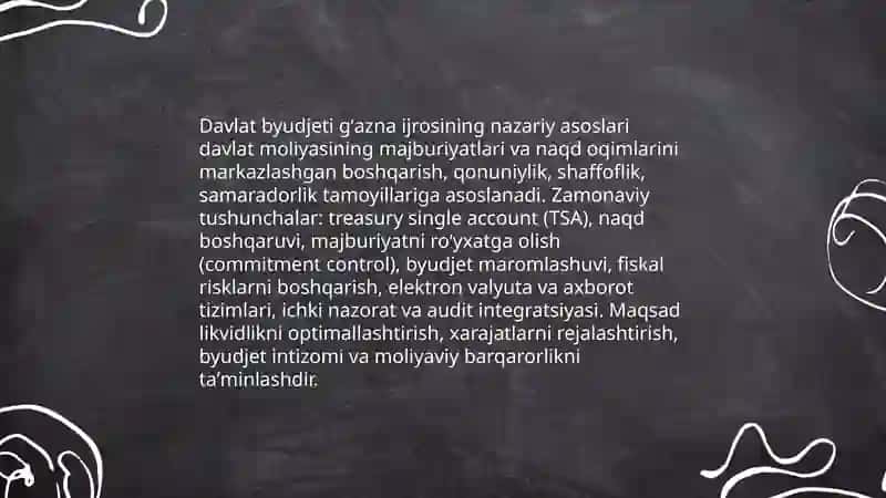 Davlat byudjeti gʼazna ijrosining zamonaviy modellari 3