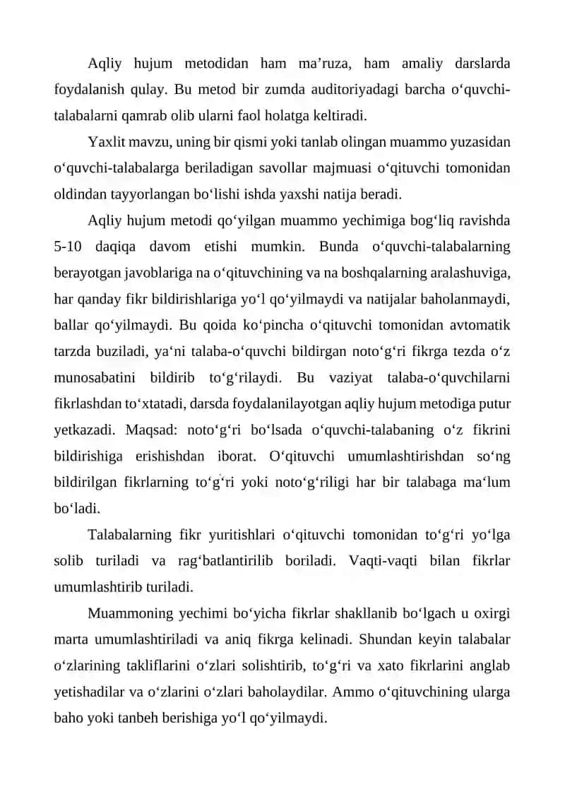 Mavzu: Fikrlarni yaratish: “Aqliy hujum” metodi 3