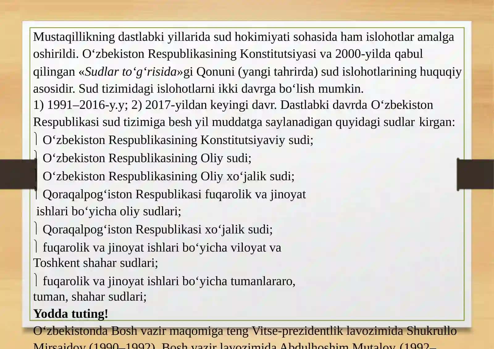 O‘zbekiston Respublikasi Milliy Davlat Chiliginingshakllanishi va Ro‘yobiyO‘zgarishlari 3
