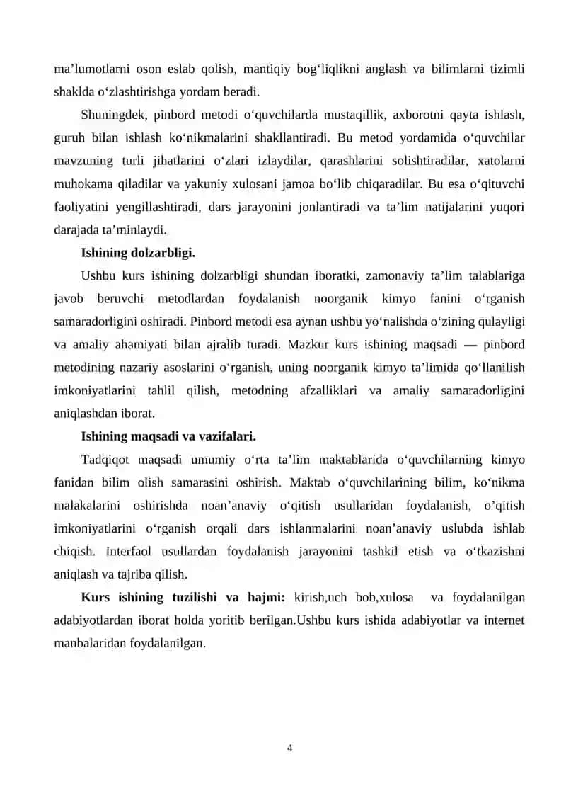 “Pinbord” matodini noorganik kimyoni oʻrganishda qoʻllash 3