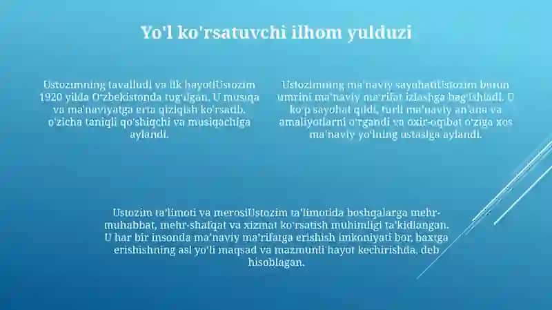 Ustozim - Hayotim Chirog'I 3