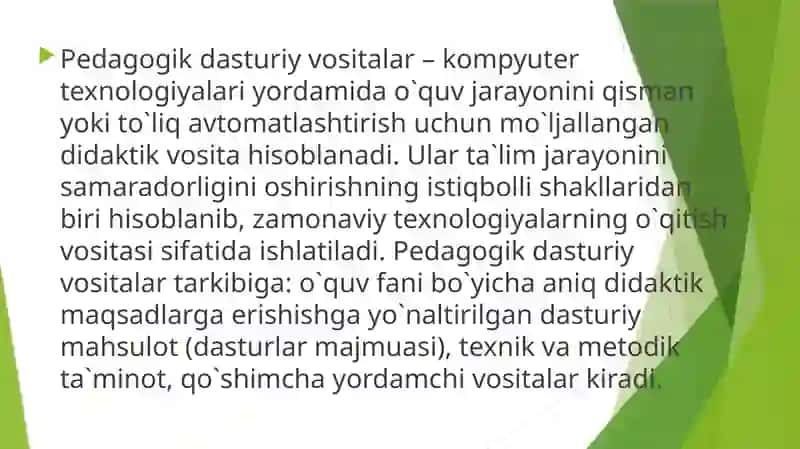 Dasturiy vositalarni didaktik imkoniyatlari. 3