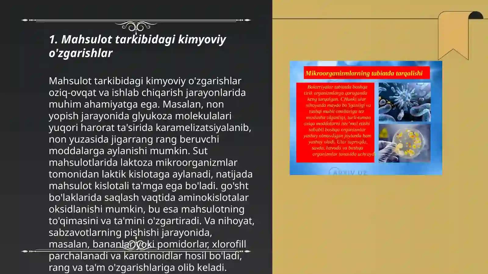 Mahsulotlar tarkibidagi strukturaviy o'zgarishlar tahlilli 3