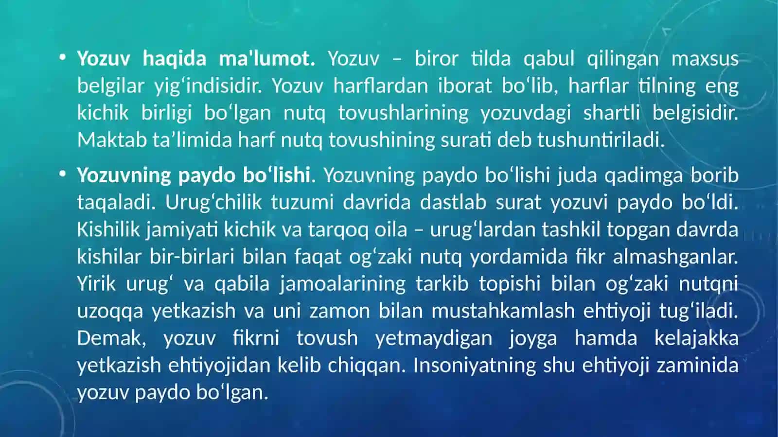 O‘zbek yozuvi va alifbo tarixi haqida ma’lumot 3