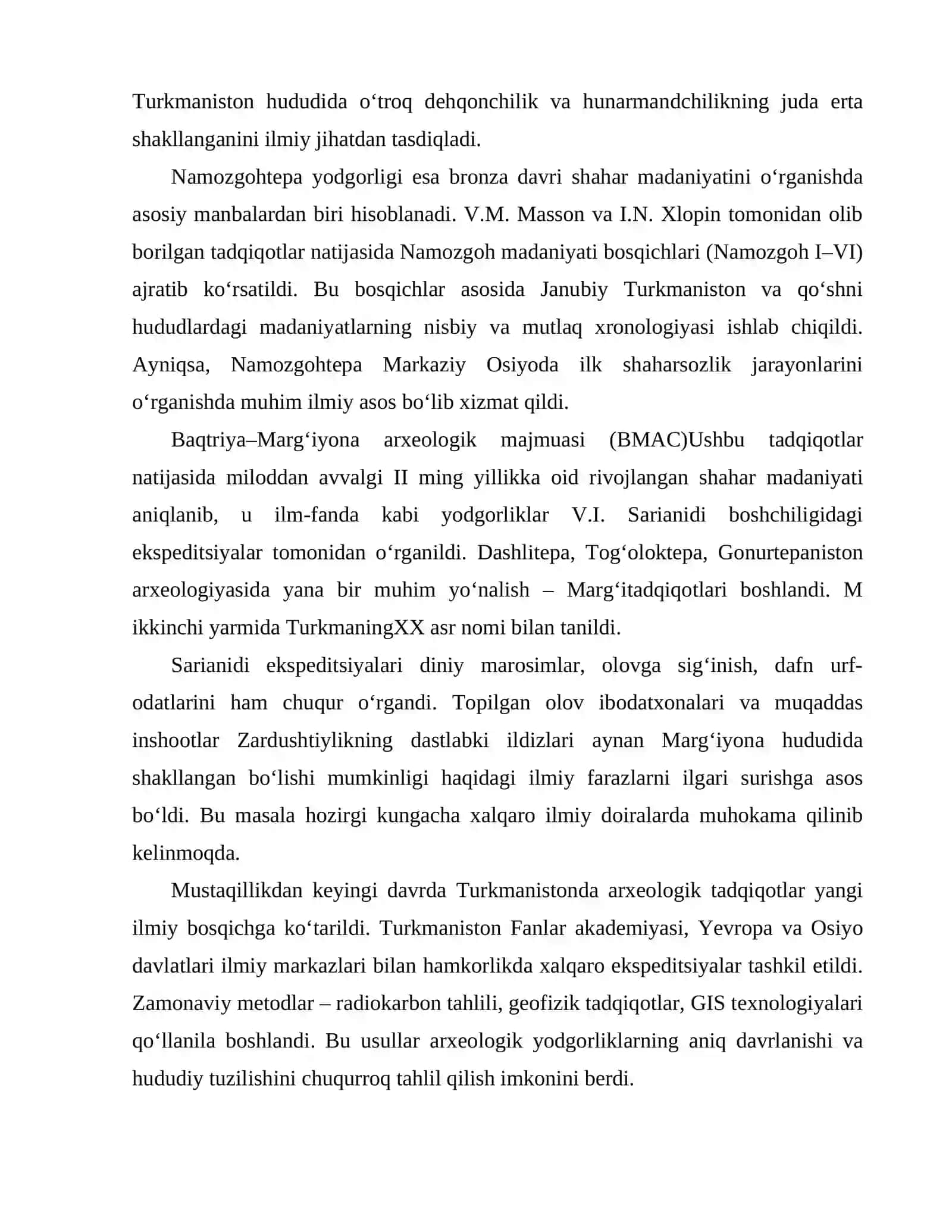 Turkmanistonda arxeologik komleks ekspeditsiyalarining tadqiqotlari 3