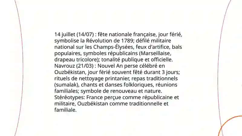 Lan comparaison des traditions francaises et ouzbekes. Les stereotypes 3