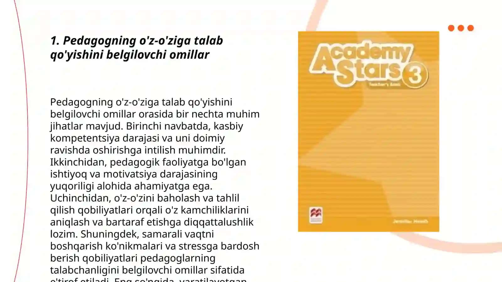 Pedagogning o'z-o'ziga talab qo'yishi muammosi 3