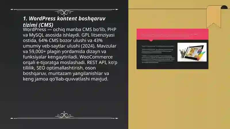 web saytlar yaratishga yo'naltirilgan dasturiy ta'minotlar 3
