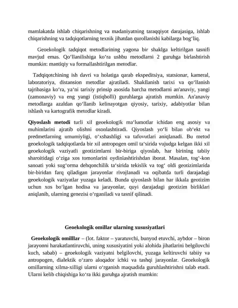 Geoekologiya. Geoekologik tadqiqot metodlari 3