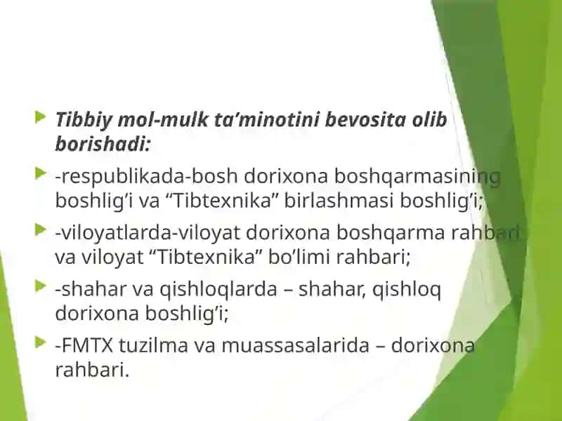 FUQАRО MUHОFАZАSI TIBBIYOT ХIZMАTI TUZILMАLАRINI VА MUАSSАSАLАRINI  MОL-MULKLАR BILАN TА’MINLАSH VA MUHOFAZA QILISH 3