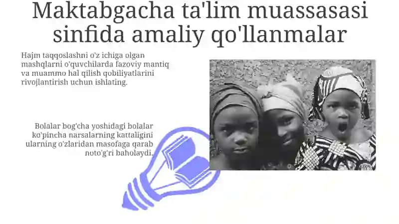 Bolalar bosqichi o'lchamni idrok etish 3