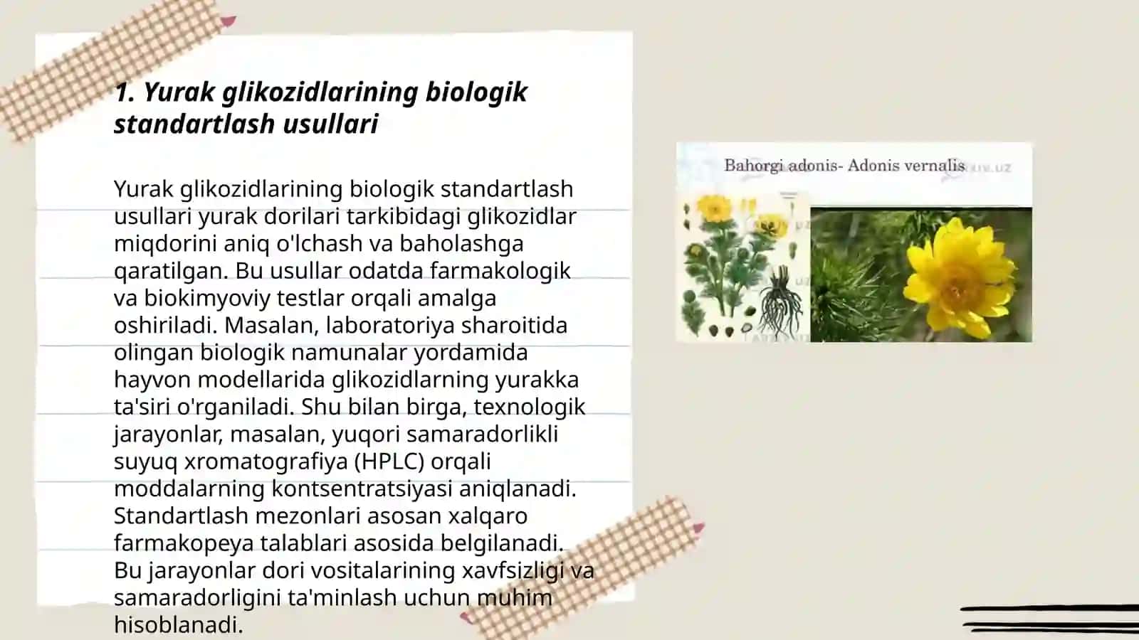 Yurak glikozidlarini biologik standartlash 3