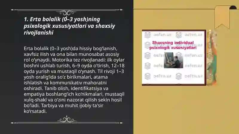 Shaxs rivojlanishining yosh va psixologik xususiyatlari 3