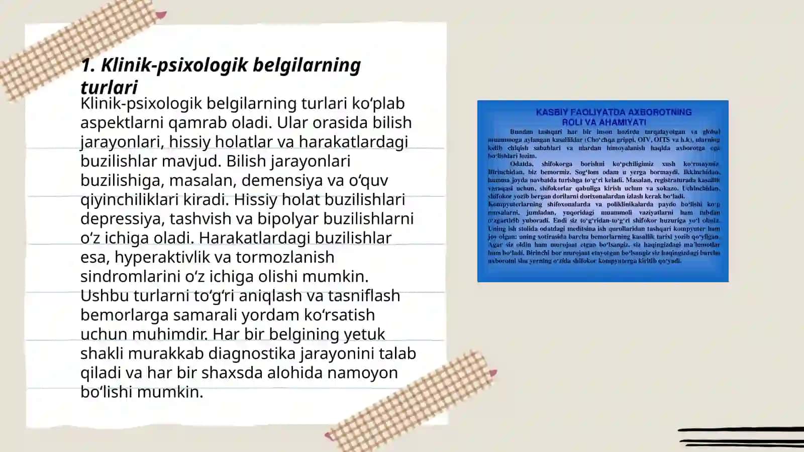 Klinik-psixologik belgilarning turlari 3