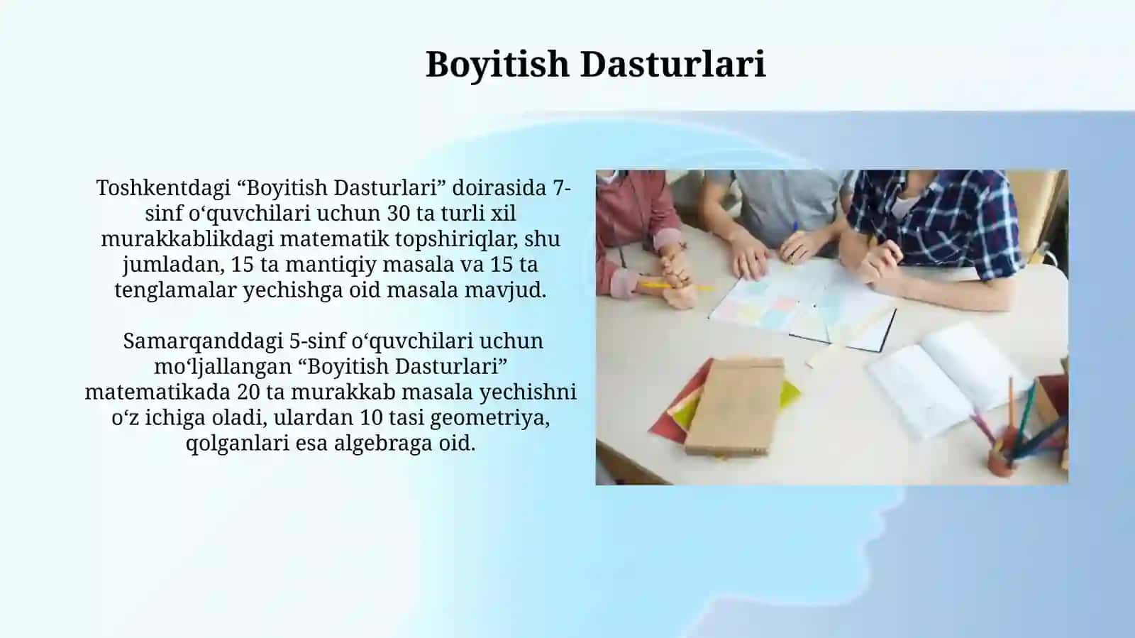 Iqtidorli o'quvchilar bilan ishlash matematikadarsishlanmasi 3
