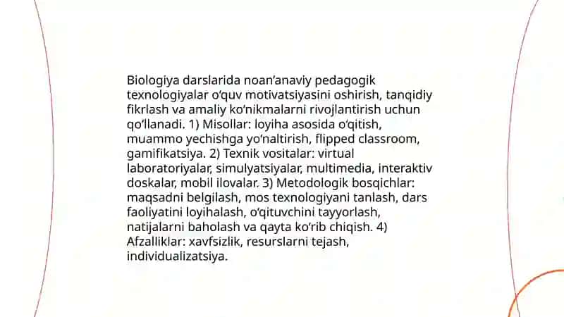 Noan’anaviy pedagogik texnologiyalar va biologiya darslari 3