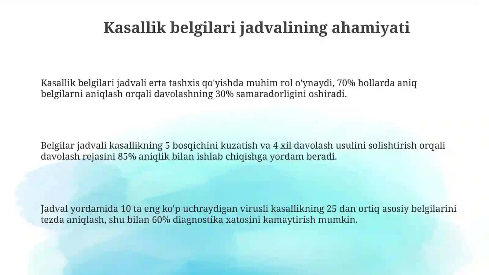 Odam va hayvon viral kasalliklari belgilari jadvali 3