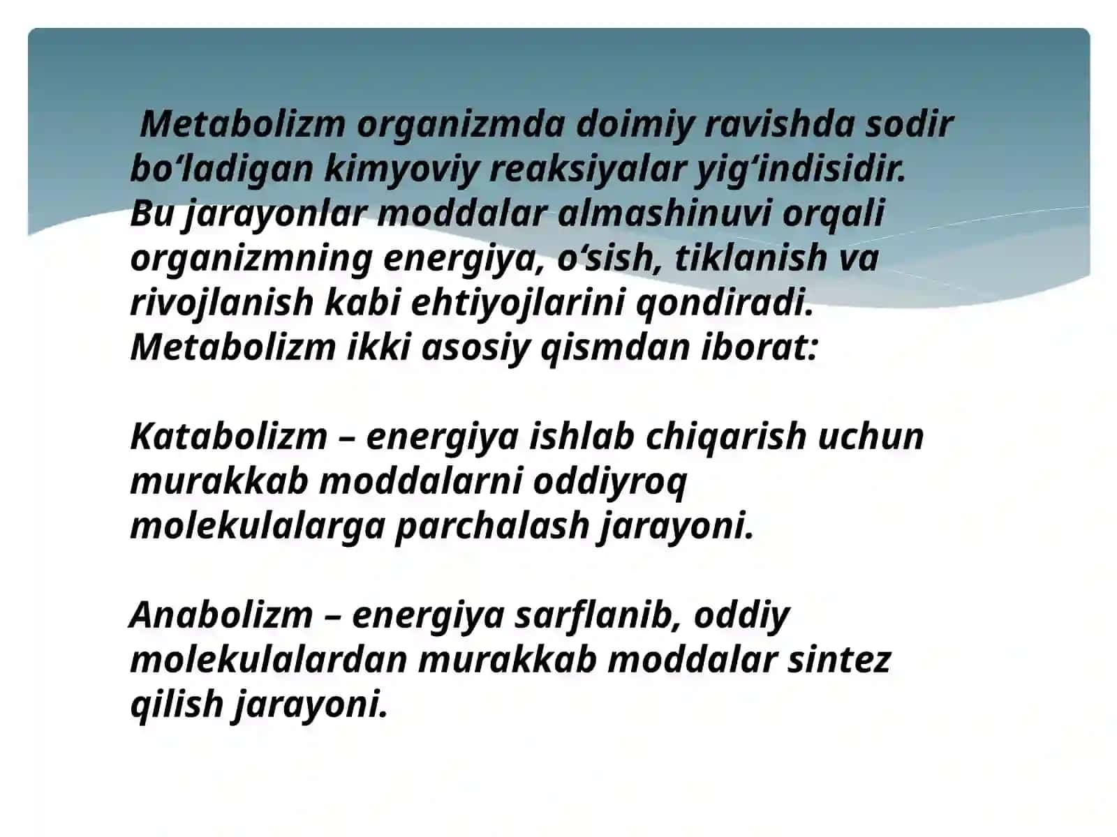 Metabolizm va katobolizim 3