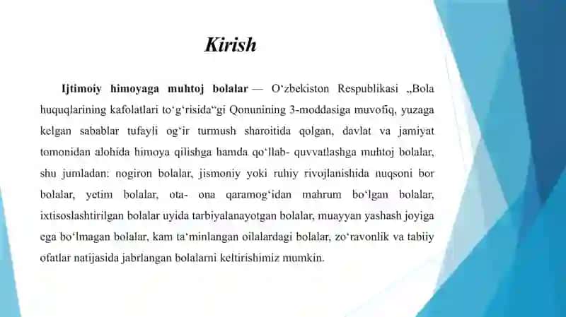 Ijtimoiy himoyaga muhtoj bolalar toifasi. 3